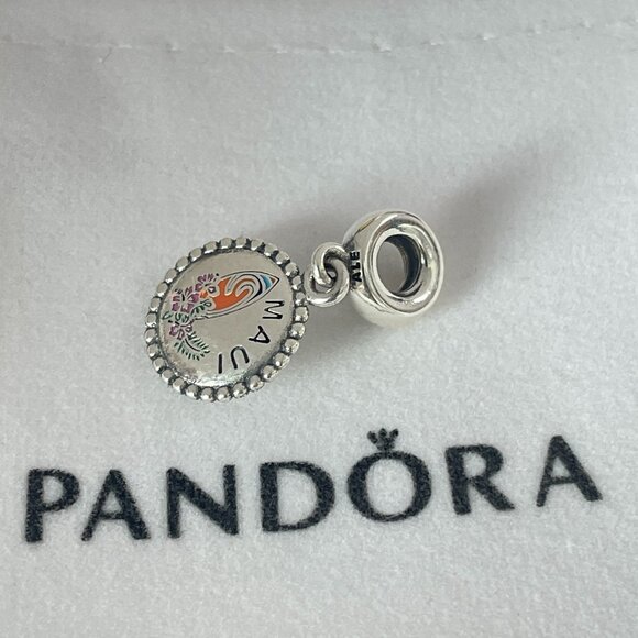 Pandora MAUI Beach Dangle Charm Travel Gift Pendant Sterling Silver - Picture 3 of 3